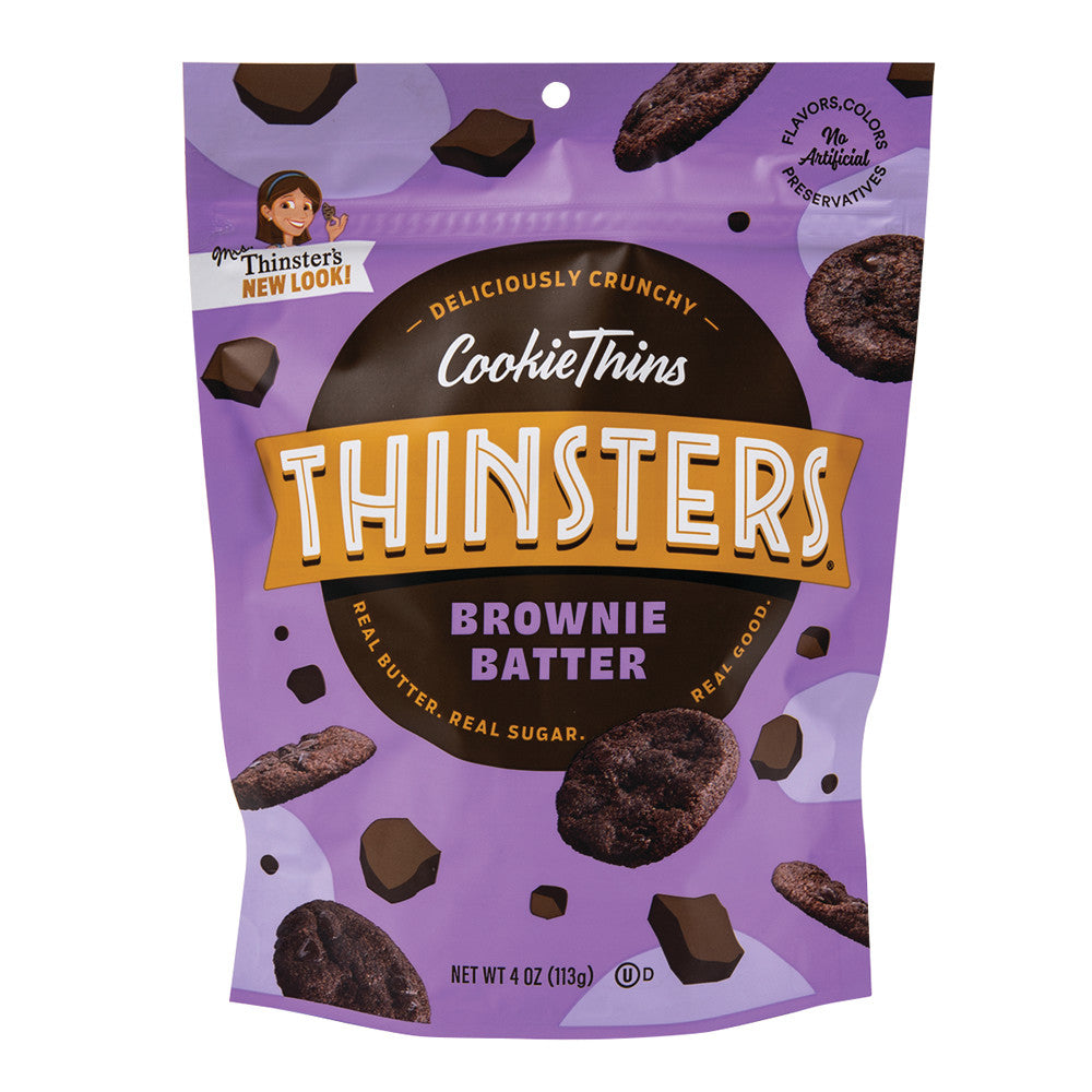 Wholesale Thinsters Cookie Thins Brownie Batter 4 Oz Pouch-12ct Case Bulk