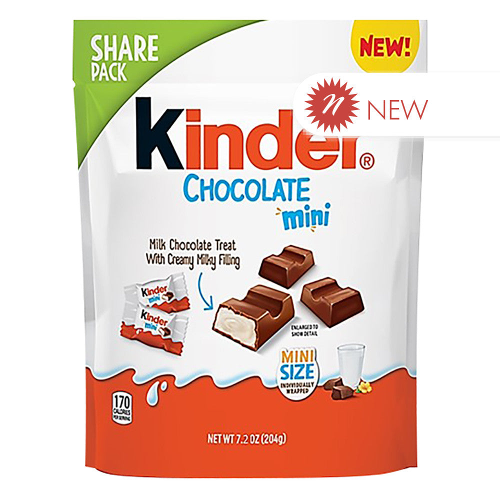 Wholesale Kinder Mini Chocolate Filled Bars 7.2 Oz Bag-8ct Case Bulk