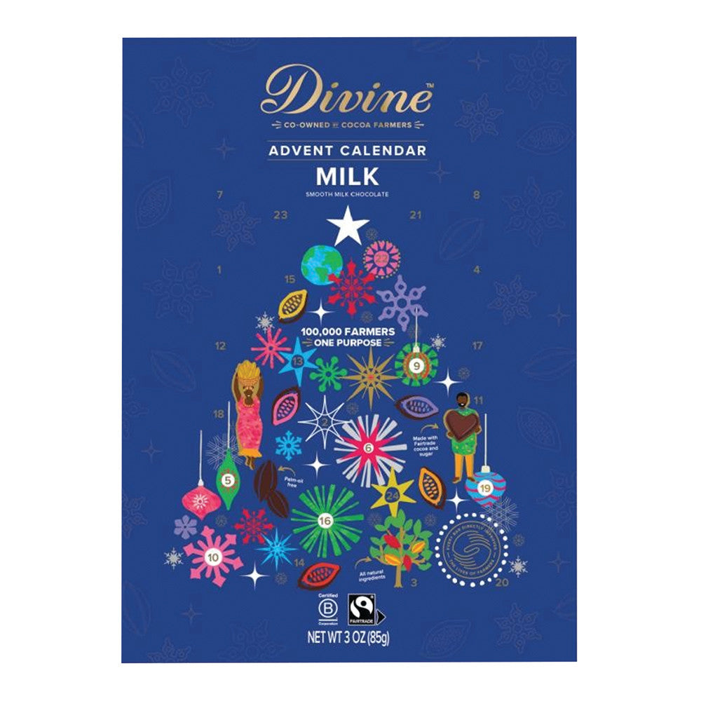 Wholesale Divine Milk Chocolate Advent Calendar 3 Oz Box-24ct Case Bulk