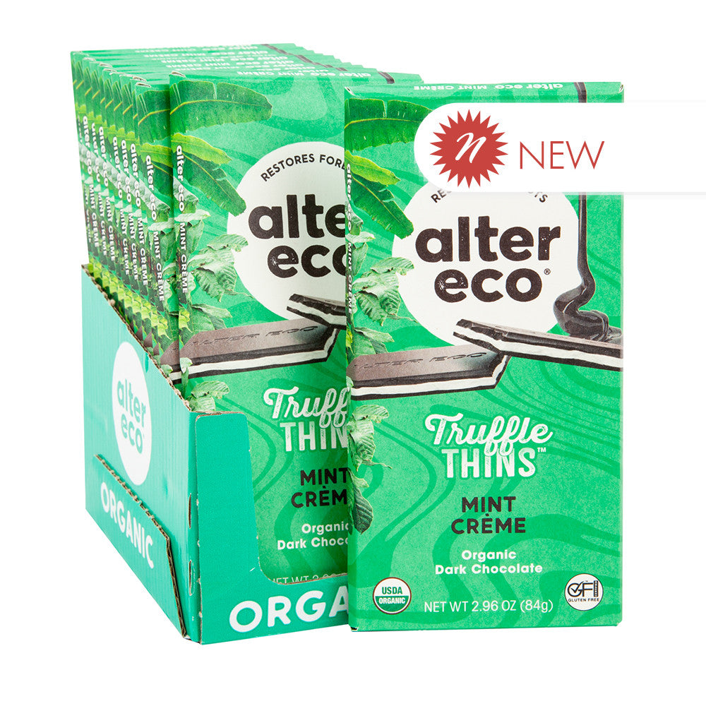 Wholesale Alter Eco Mint Crème Truffle Thins Bar 2.96 Oz- Bulk