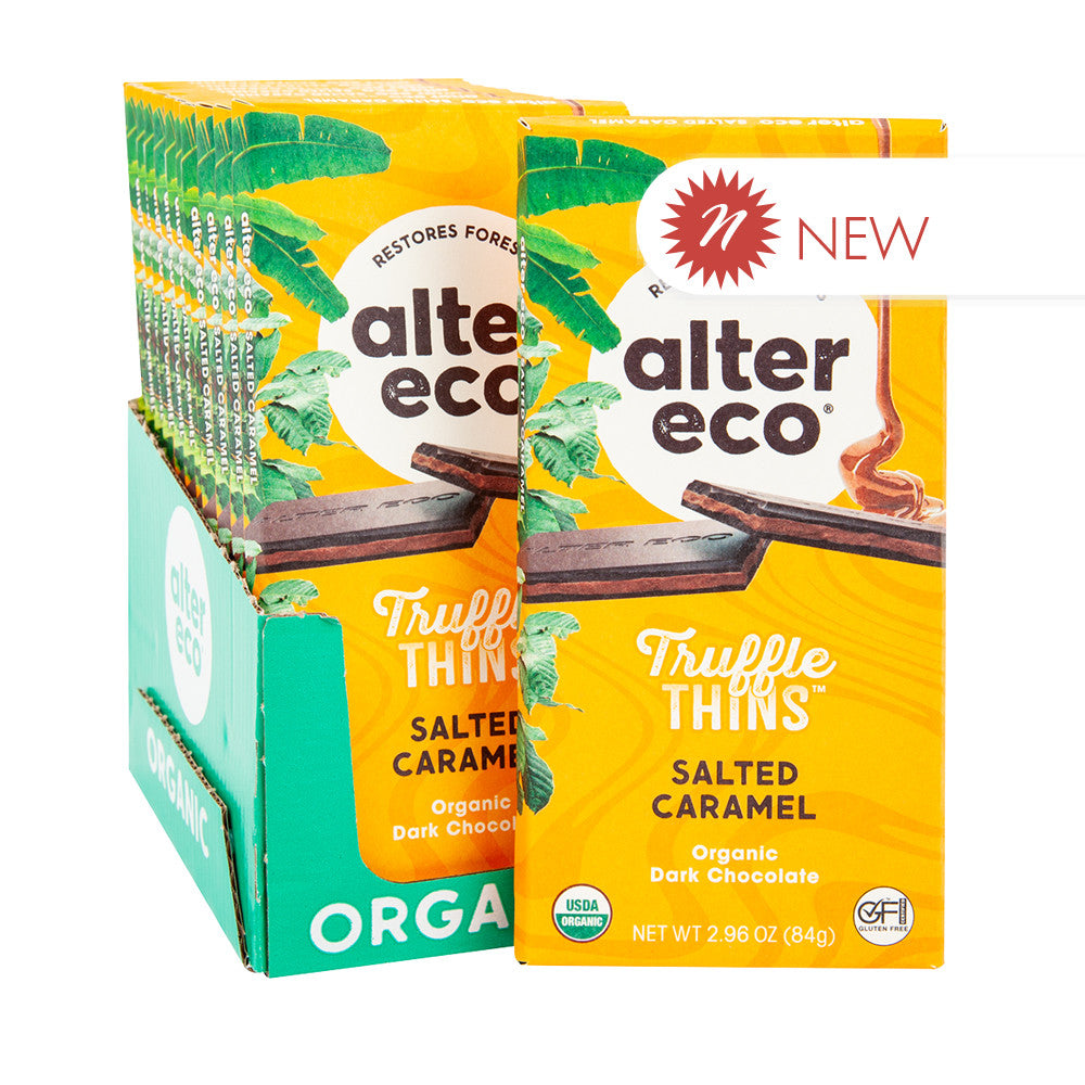 Wholesale Alter Eco Salted Caramel Truffle Thins Bar 2.96 Oz- Bulk