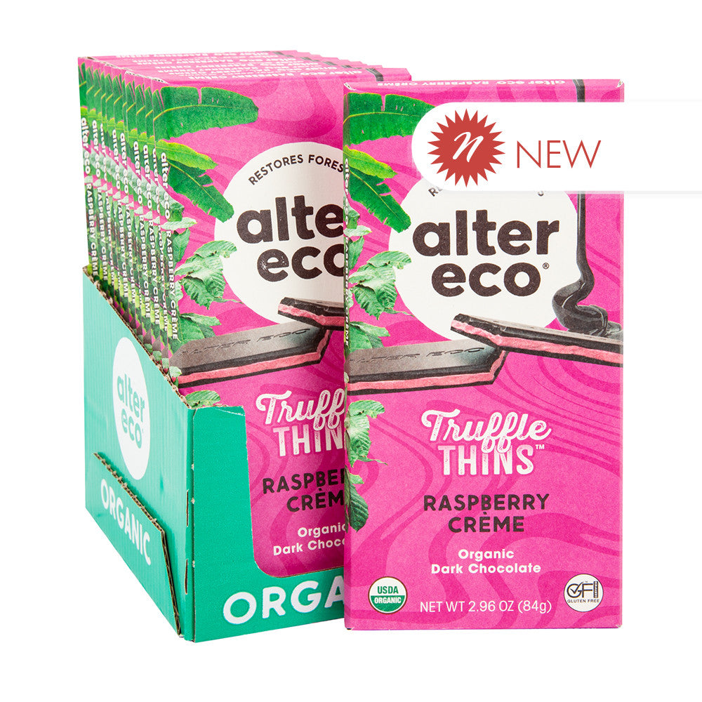 Wholesale Alter Eco Raspberry Crème Truffle Thins Bar 2.96 Oz- Bulk