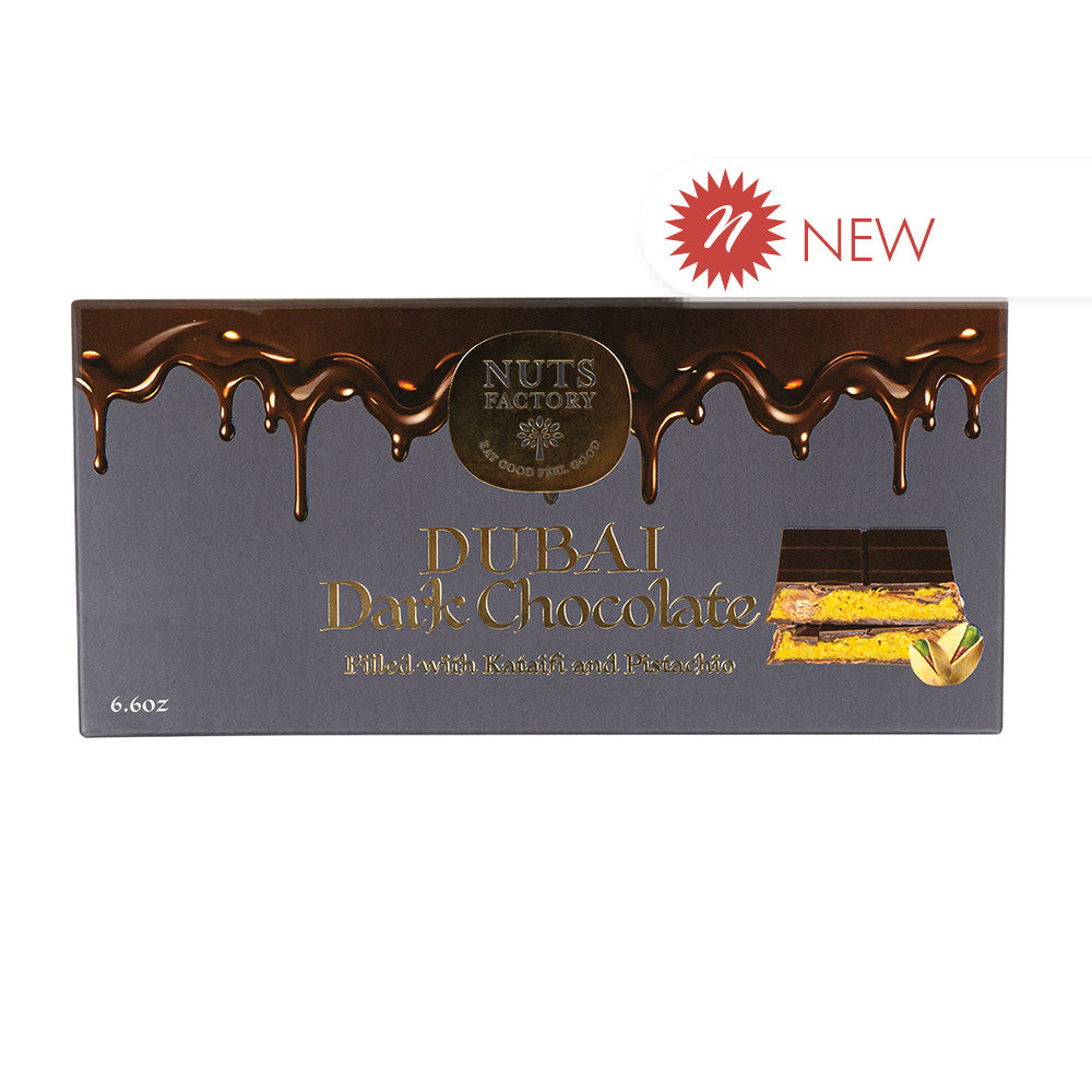 Wholesale Nuts Factory Dubai Chocolate Dark Chocolate Pistachio Bar 6.6 Oz- Bulk