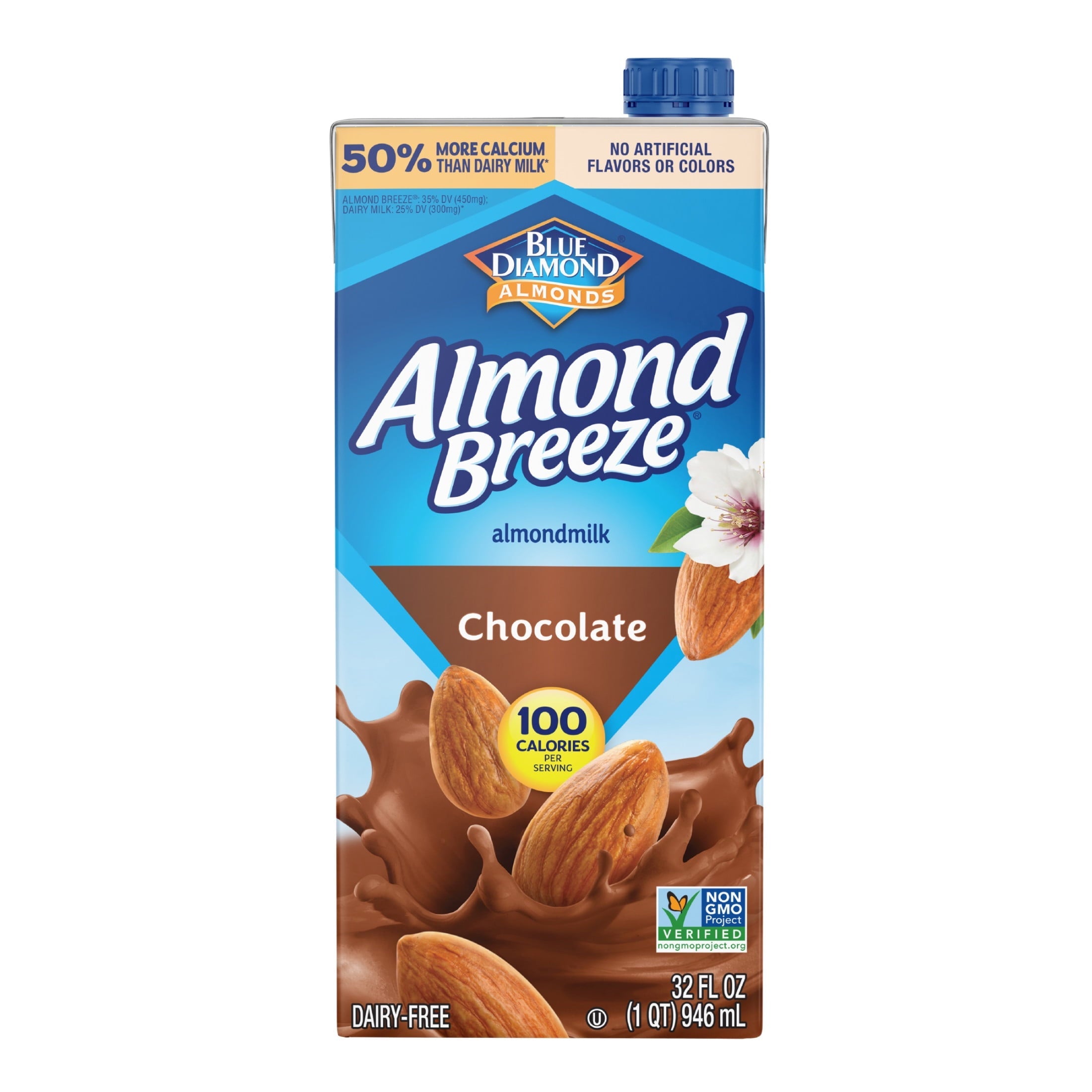 Blue Diamond Almond Milk Breeze Chocolate 32 oz Carton