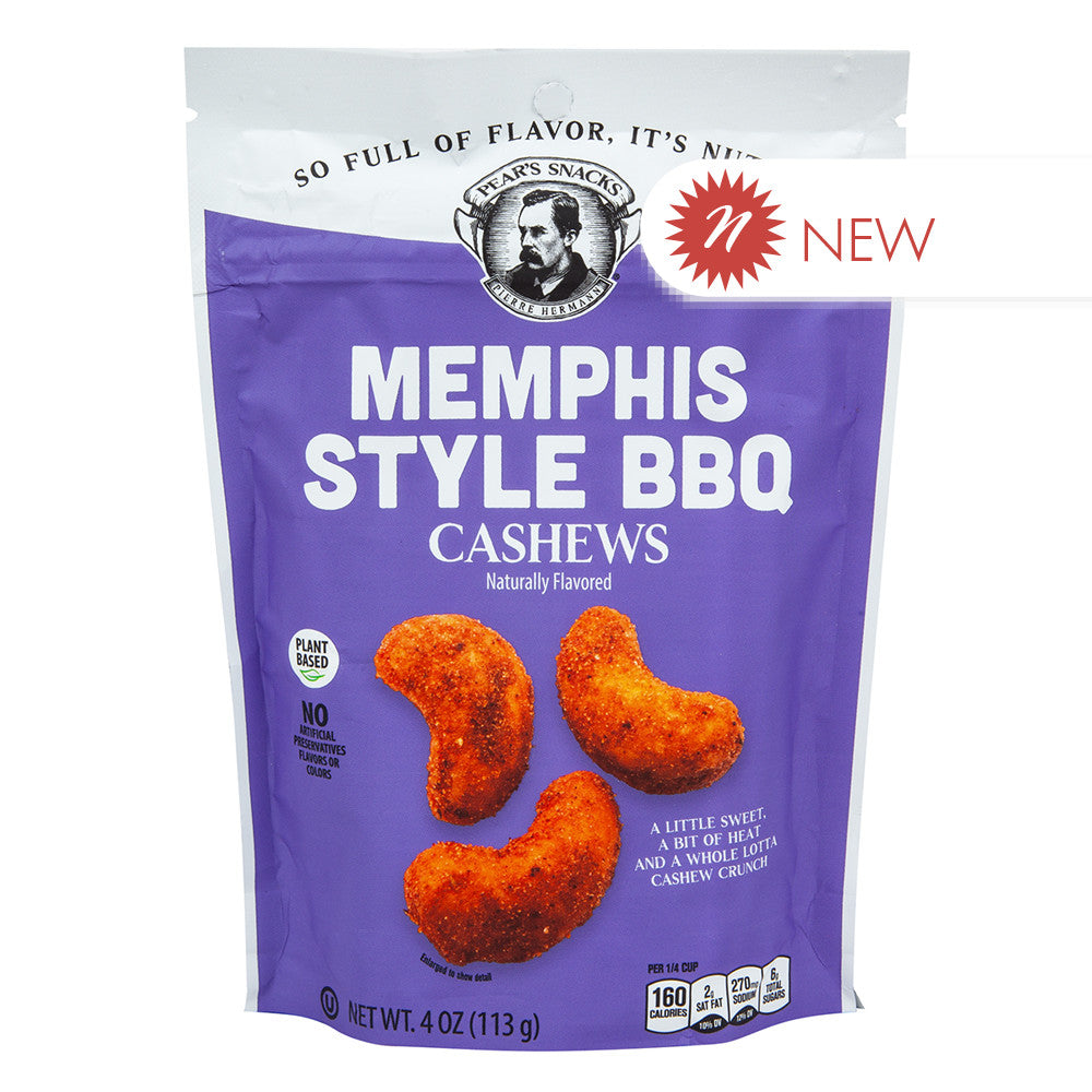 Wholesale Pear'S Snacks Memphis Style Bbq Cashews 4.5 Oz Pouch-6ct Case Bulk