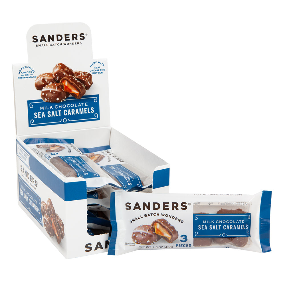 Wholesale Sanders Milk Chocolate Sea Salt Caramel 3 Piece 1.5 Oz Bag- Bulk