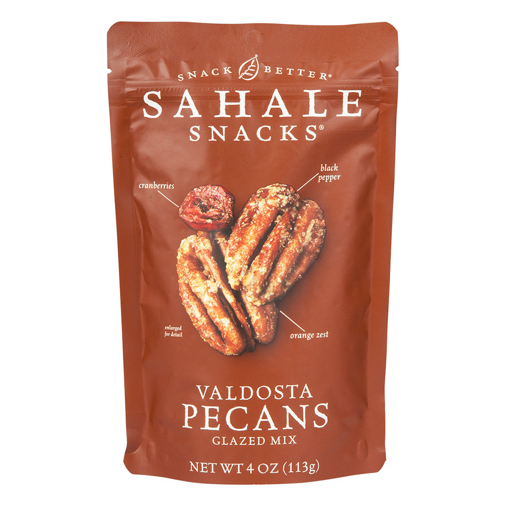 Wholesale Sahale Glazed Valdosta Pecans Mix 4 Oz Pouch-6ct Case Bulk