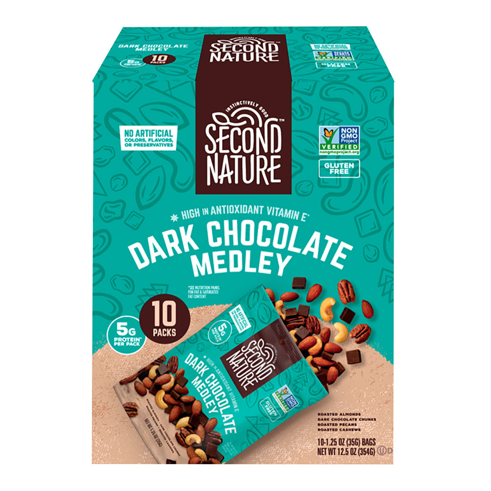 Wholesale Second Nature Dark Chocolate Medley 1.5 Oz 10 Count Box-4ct Case Bulk