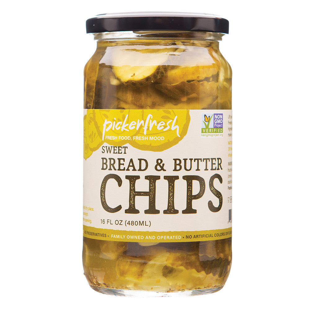 Wholesale Pickerfresh Sweet Bread & Butter Chips Pickles 16 Oz Jar-6ct Case Bulk