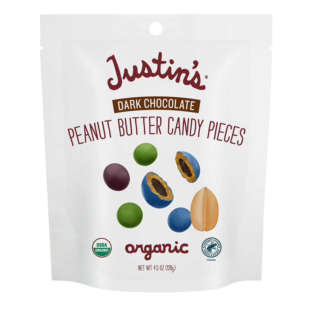 Wholesale Justin'S Dark Chocolate Peanut Butter Candy Pieces 4.5 Oz Pouch- Bulk