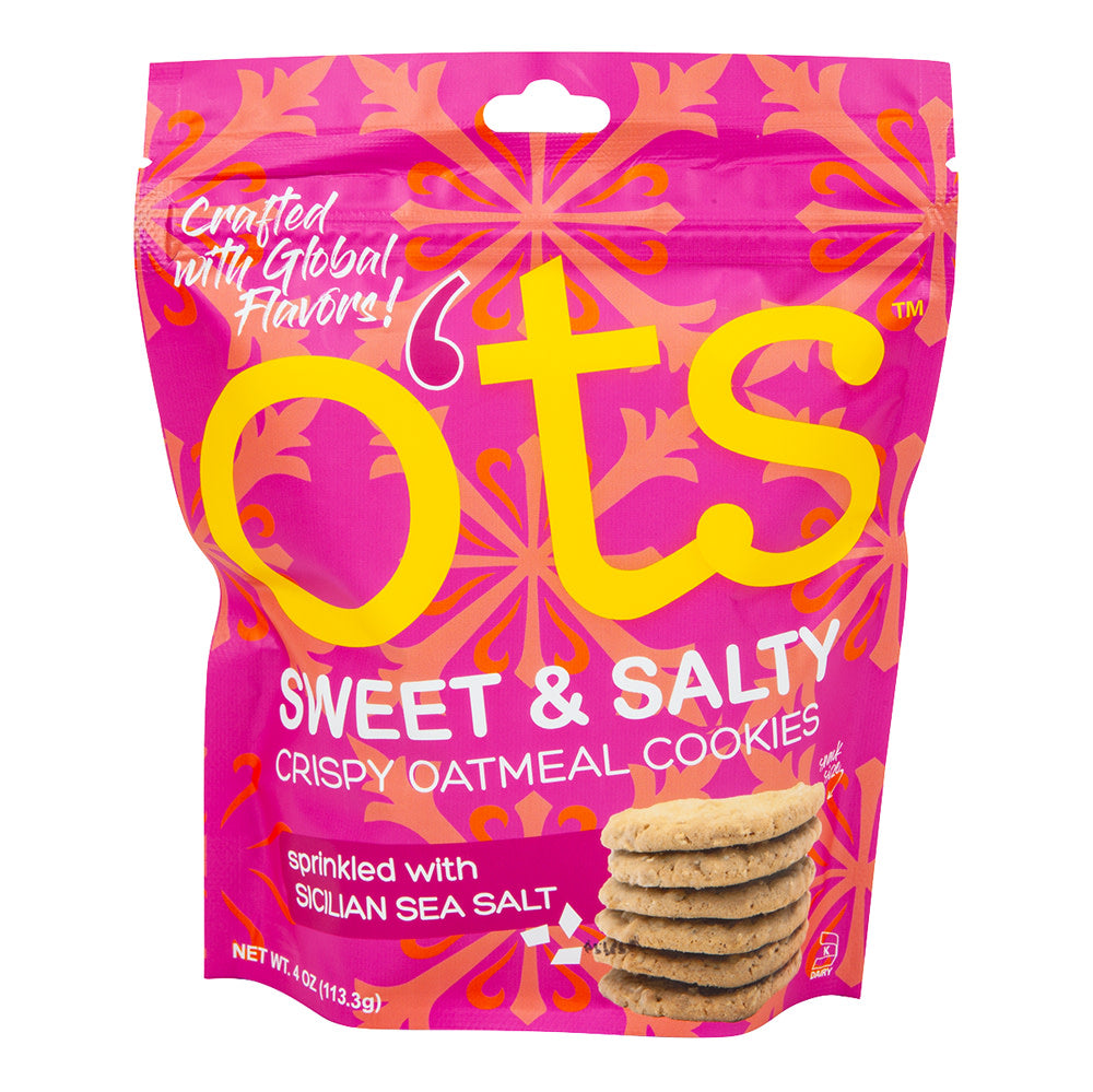 Wholesale O'Ts Sweet & Salty Crispy Oatmeal Cookies 4 Oz Bag-6ct Case Bulk