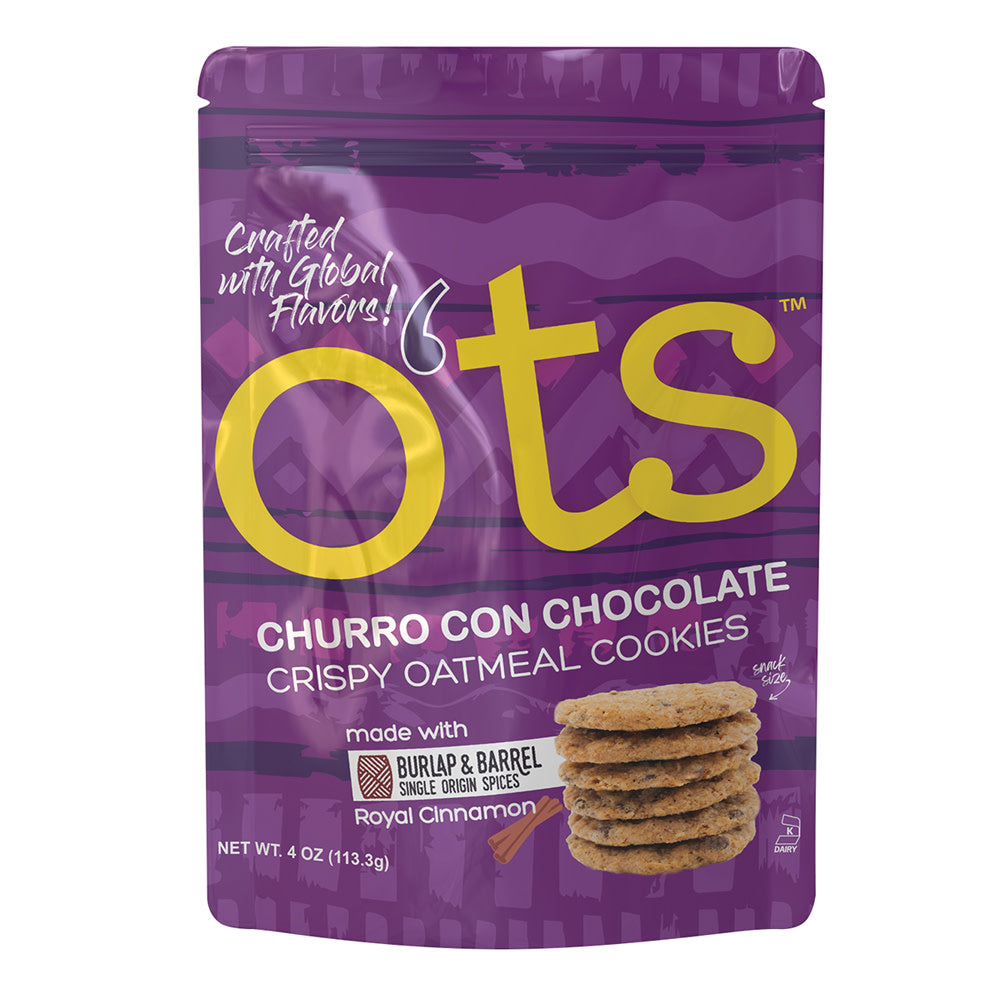 Wholesale O'Ts Churro Con Chocolate Crispy Oatmeal Cookies 4 Oz Bag-6ct Case Bulk