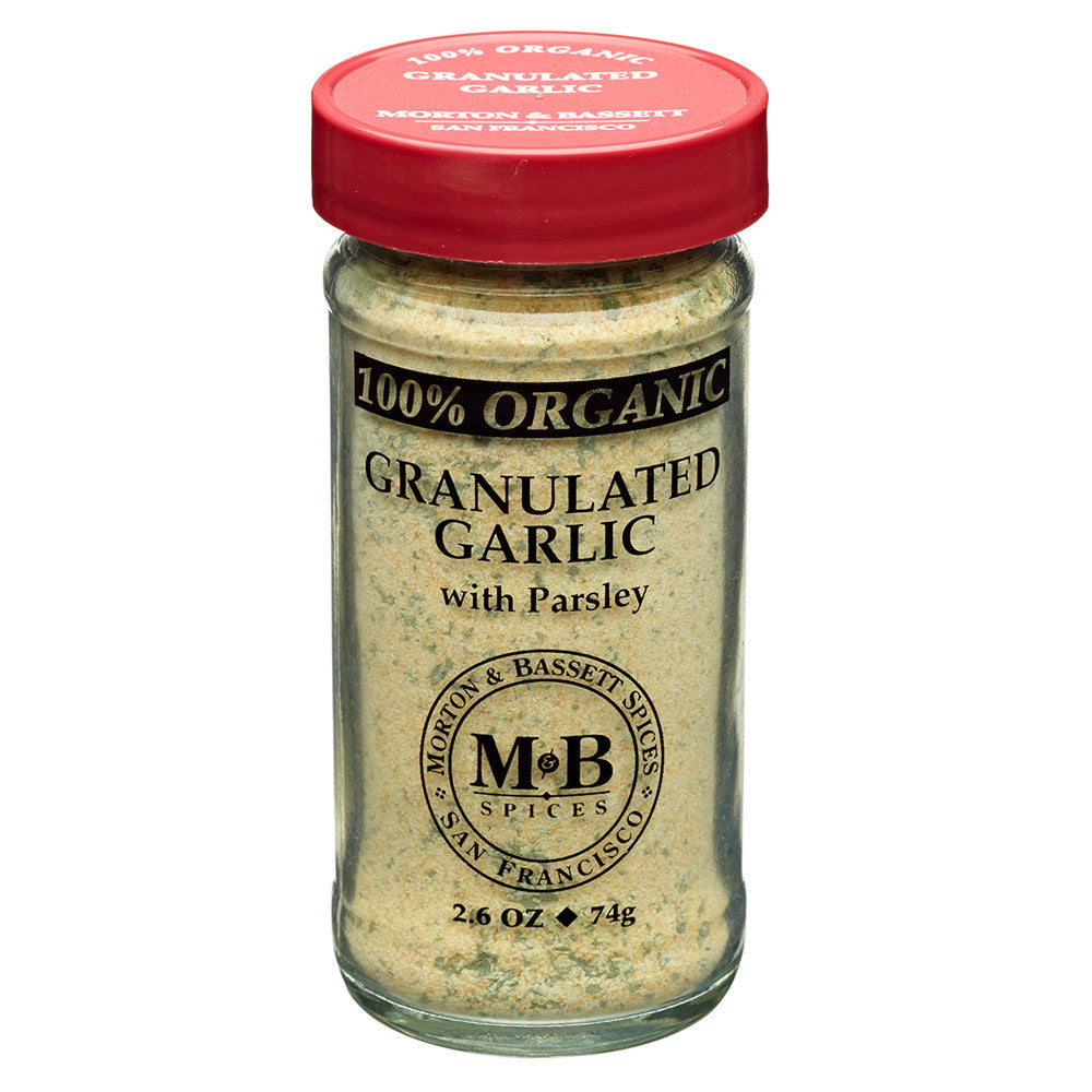 Wholesale Morton & Bassett 100% Organic Granulated Garlic 2.6 Oz Shaker- Bulk