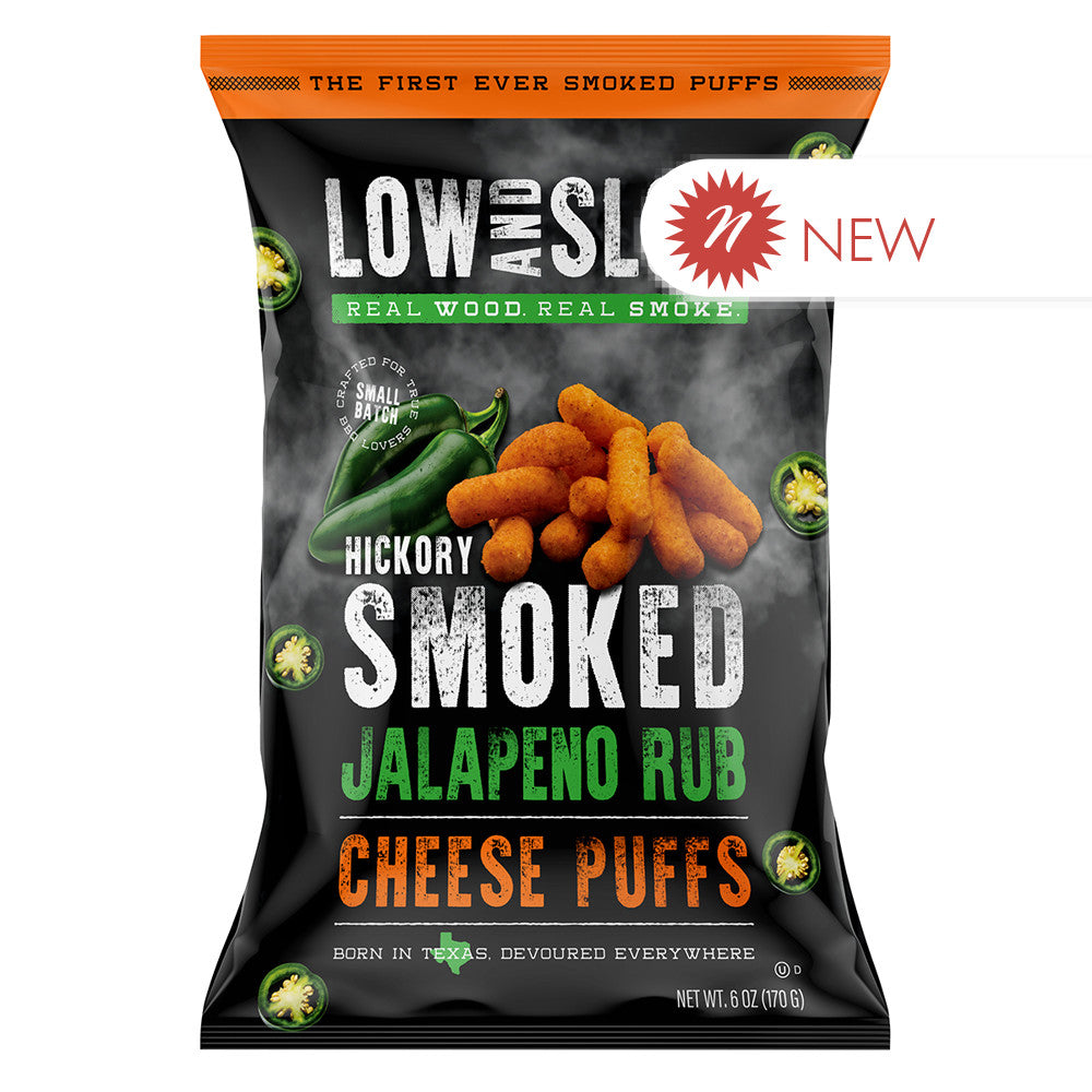 Wholesale Low And Slow Hickory Jalapeno Rub Cheese Puffs 6 Oz Bag- Bulk