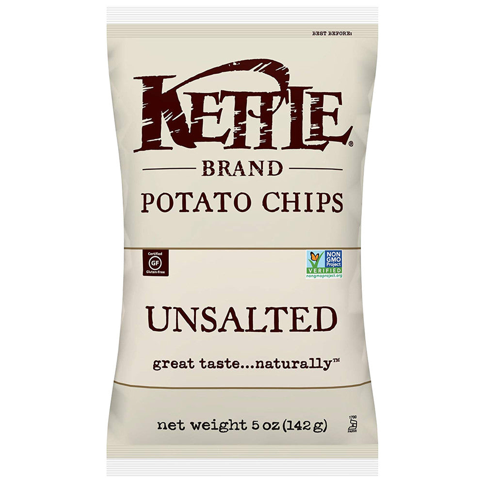 Wholesale Kettle Unsalted Potato Chips 5 Oz Bag-15ct Case Bulk