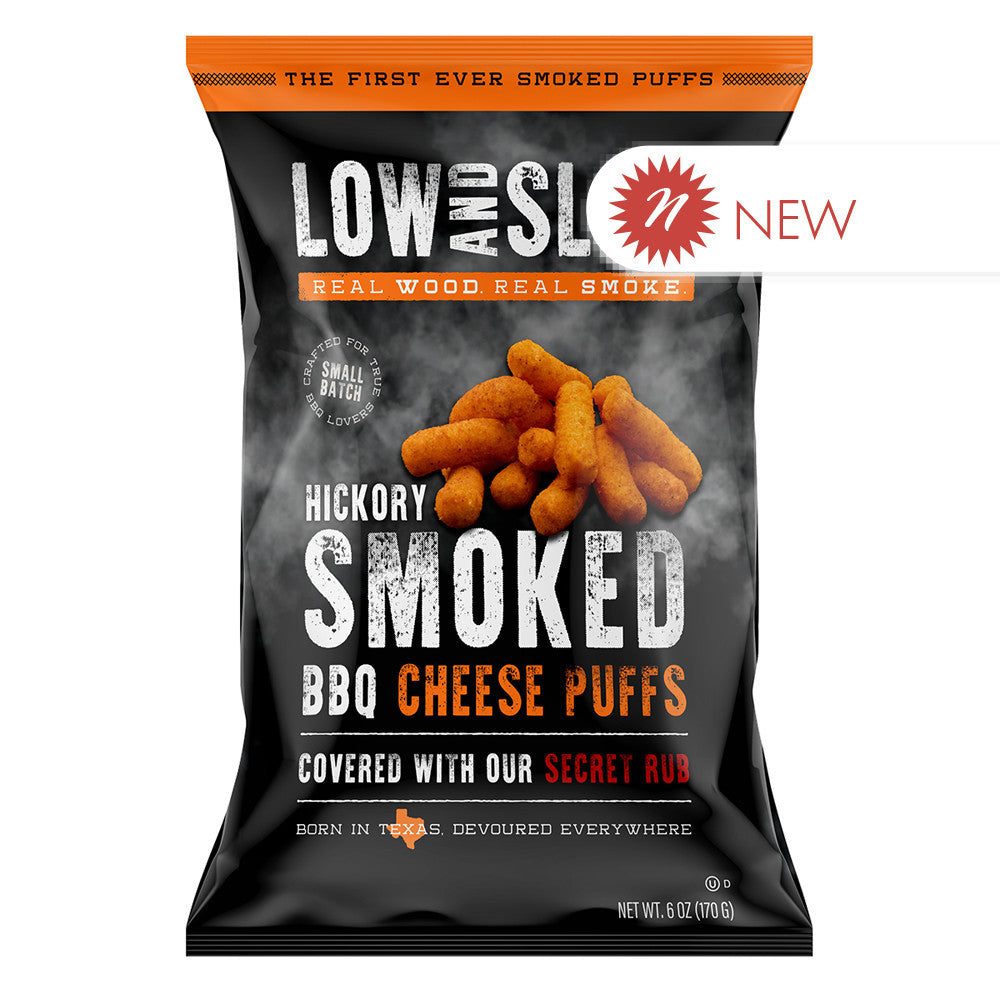 Wholesale Low & Slow - Hickory Smoked Cheese Puffs - 6Oz-6ct Case Bulk