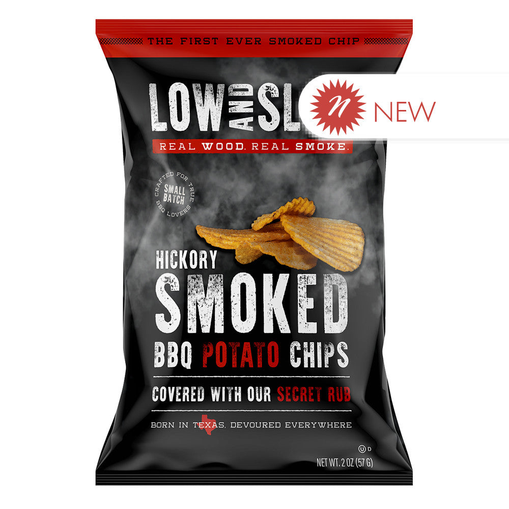 Wholesale Low & Slow - Hickory Smoked Potato Chips - 2Oz-12ct Case Bulk