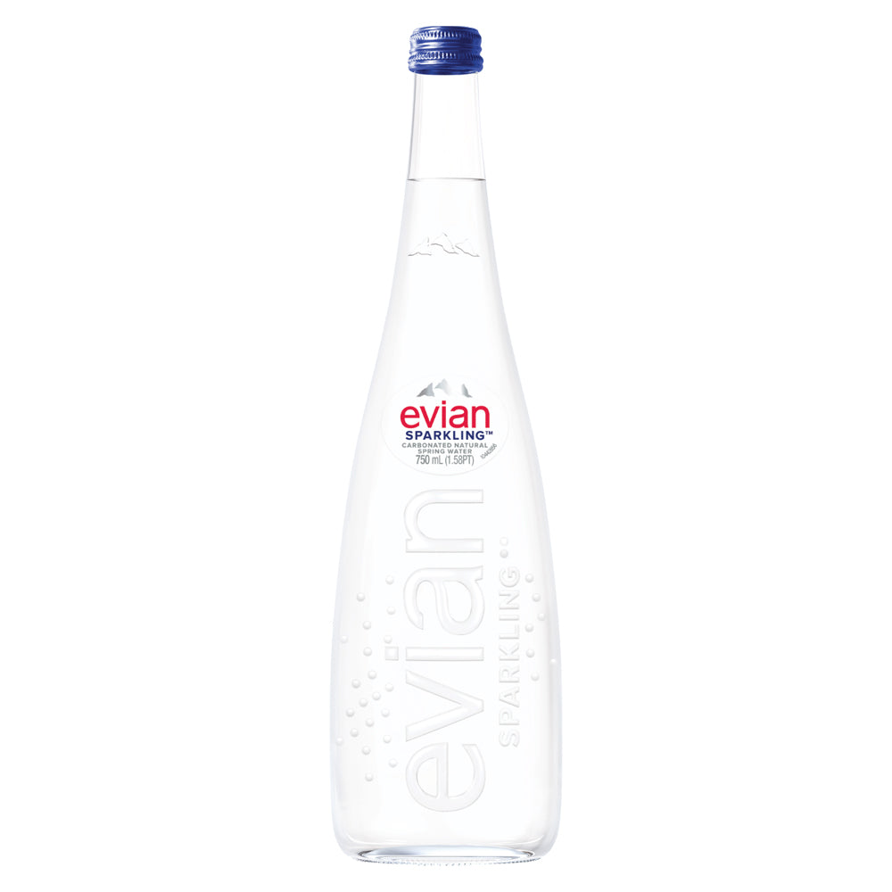 Evian Sparkling Mineral Water In Glass 750Ml | 750 ml (25 oz)