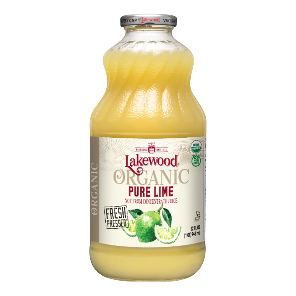 Wholesale Lakewood Organic Juices Pure Lime 32 Oz Bottle-6ct Case Bulk