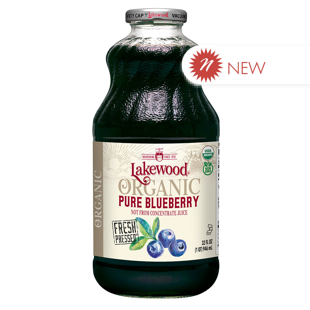 Wholesale Lakewood Organic Juices - Pure Blueberry - 32Oz-6ct Case Bulk