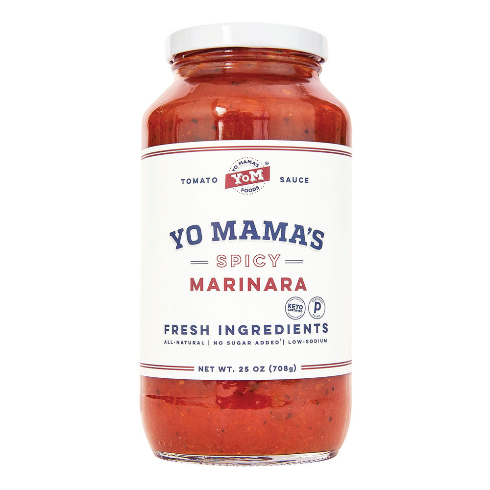 Wholesale Yo Mama'S Spicy Marinara Pasta Sauce 25 Oz Jar-6ct Case Bulk