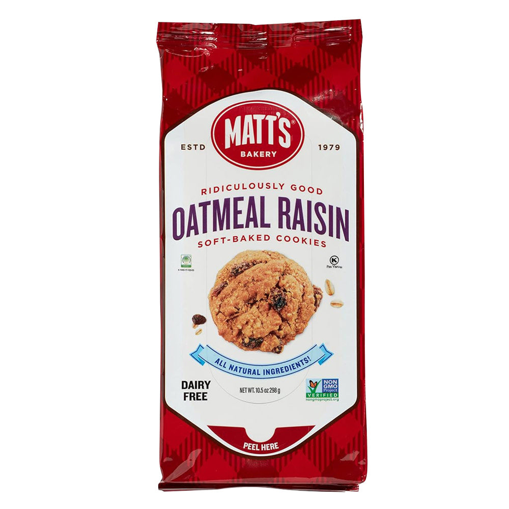 Wholesale Matt'S Cookies Soft Baked Oatmeal Raisin Cookies 10.5 Oz Bag-6ct Case Bulk