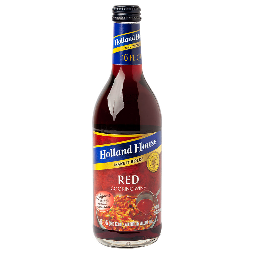 Wholesale Holland House 10% Red Cooking Wine 16 Oz Bottle- Bulk