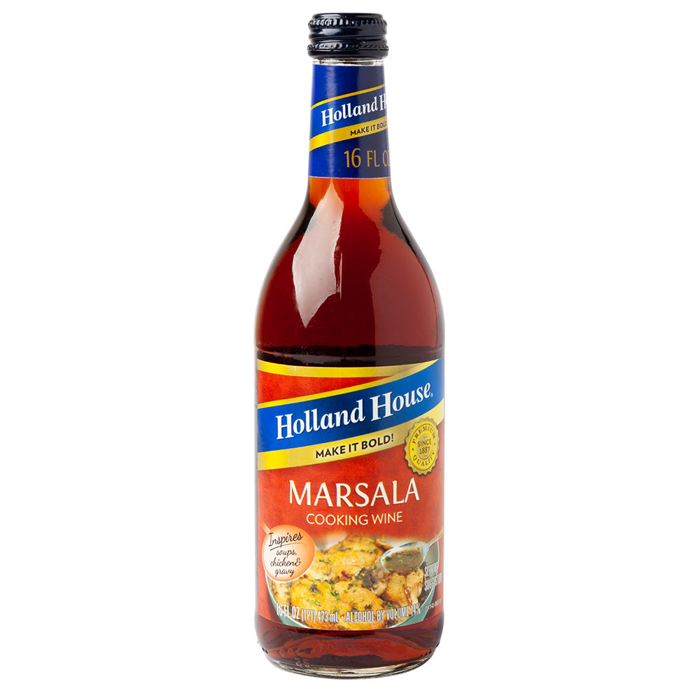 Wholesale Holland House 14% Marsala Cooking Wine 16 Oz Bottle-6ct Case Bulk