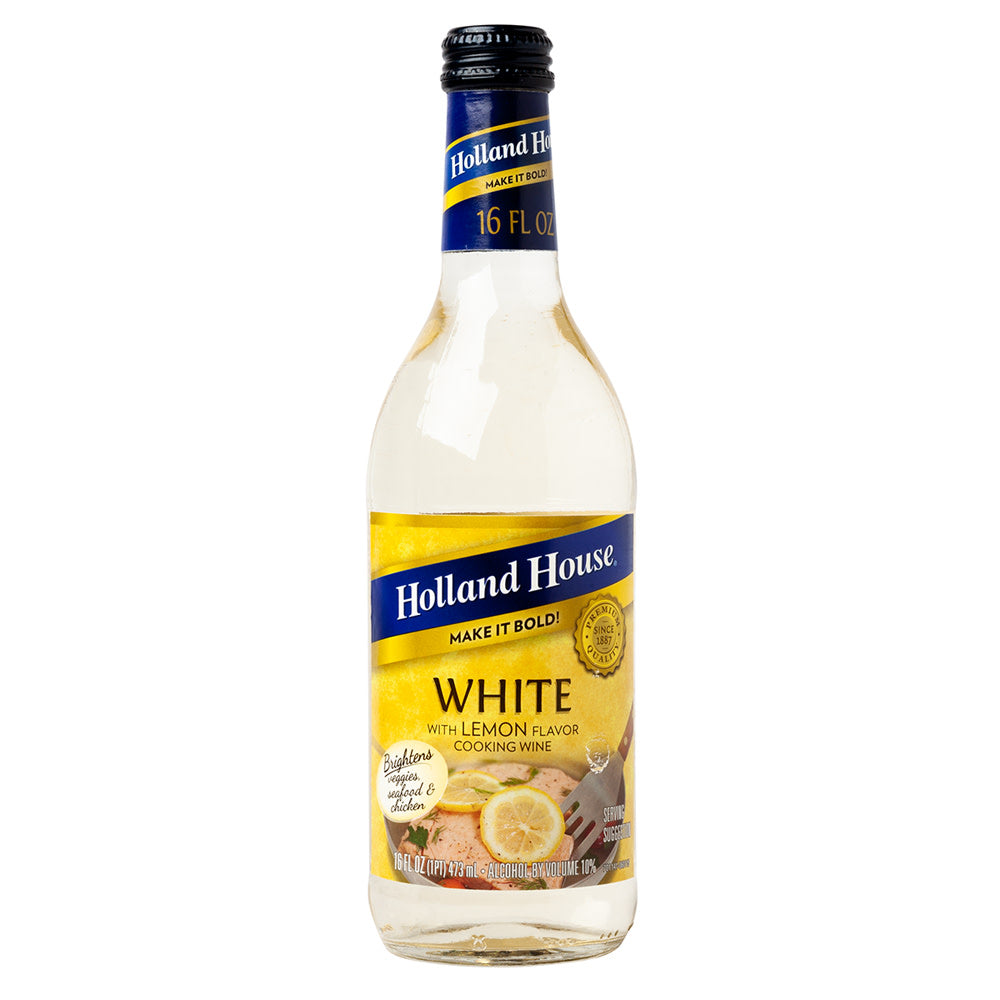 Wholesale Holland House 10% White Cooking Wine With Lemon 16 Oz Bottle-6ct Case Bulk