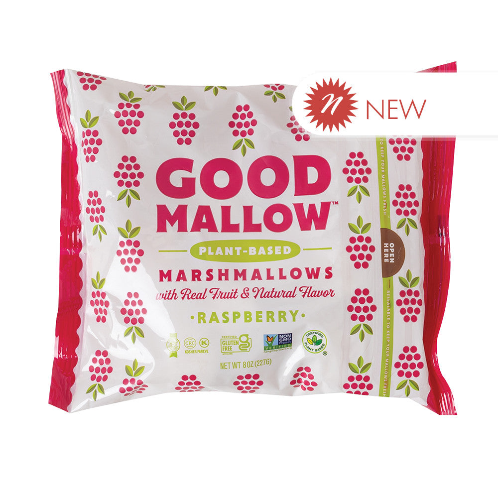 Wholesale Good Mallow Raspberry Plant-Based Marshmallows 8 Oz Bag- Bulk