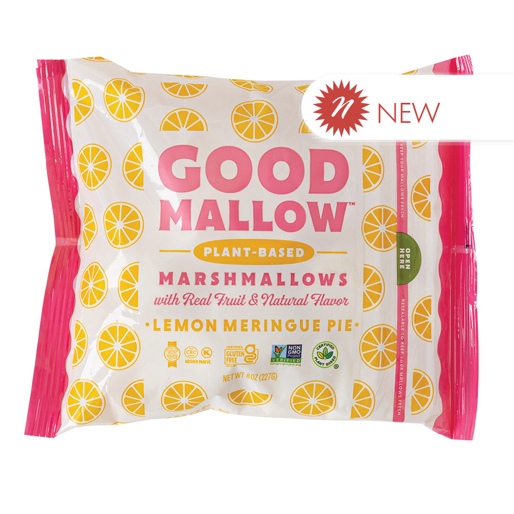 Wholesale Good Mallow Lemon Meringue Pie Plant-Based Marshmallows 8 Oz Bag- Bulk