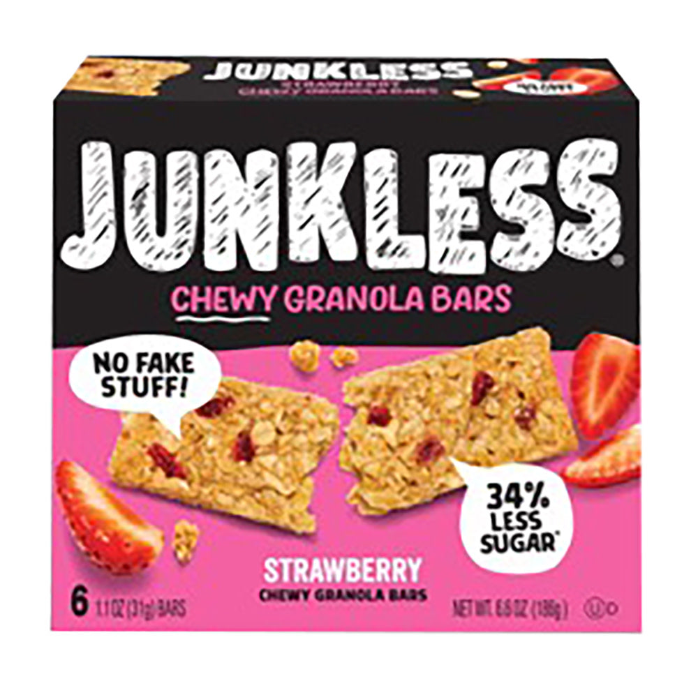 Wholesale Junkless - Real Strawberrie Bars - (6Ct) - 6.6Oz-8ct Case Bulk