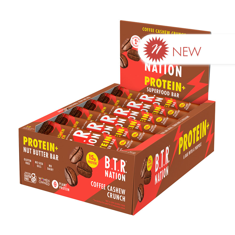 Wholesale B.T.R Nation - Prot+Coffee Cashew Bar - 1.87Oz- Bulk