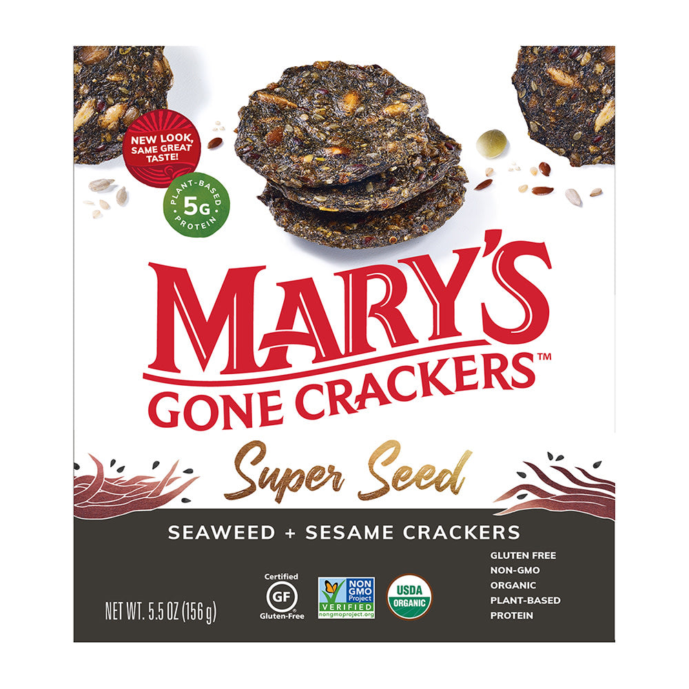 Wholesale Mary'S Gone Crackers Super Seed Seaweed & Black Sesame Cracker 5.5 Oz Box-6ct Case Bulk