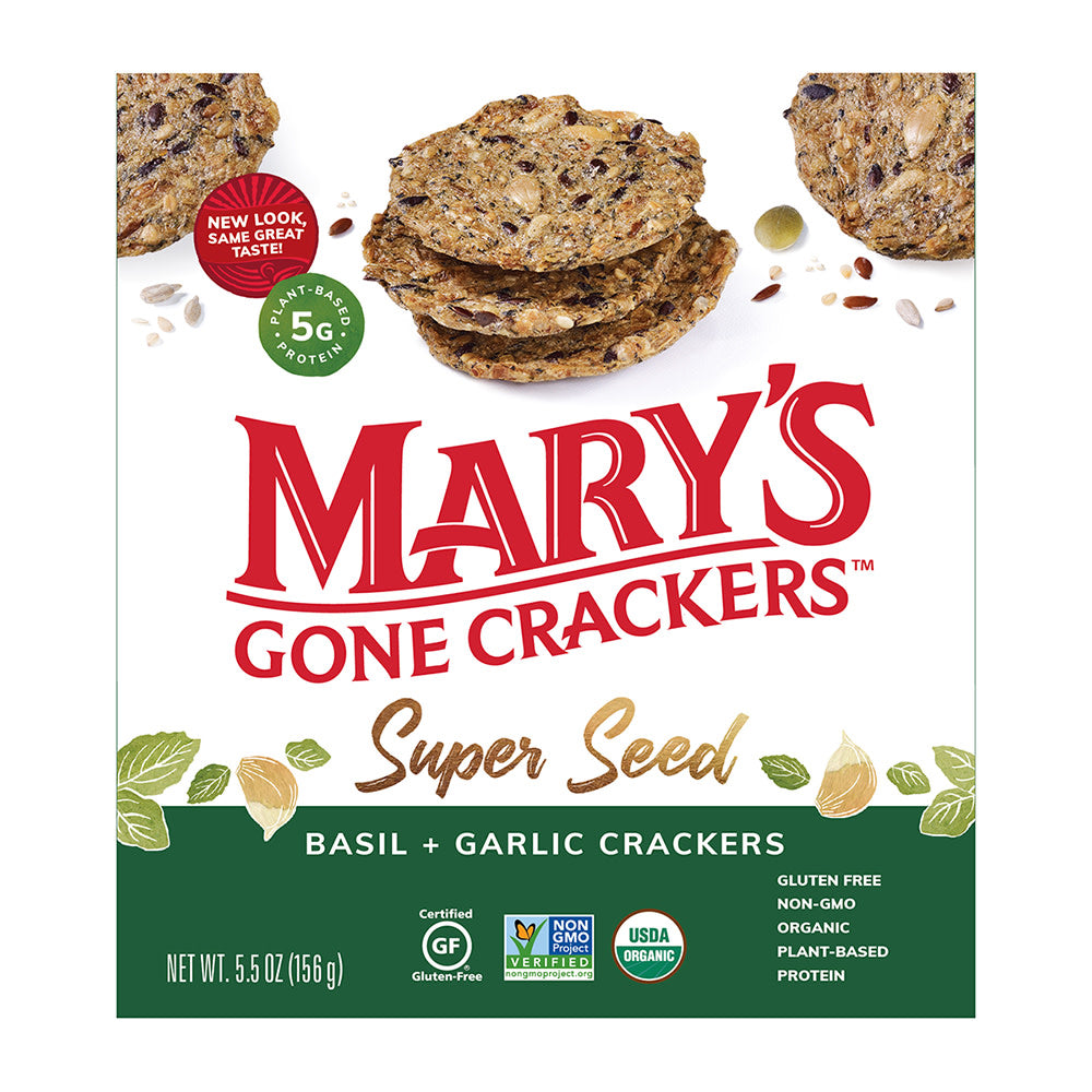 Wholesale Mary'S Gone Crackers Super Seed Basil & Garlic Cracker 5.5 Oz Box-6ct Case Bulk