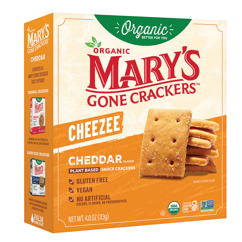 Wholesale Mary'S Gone Crackers - Cheezee Cheddar - 4Oz- Bulk