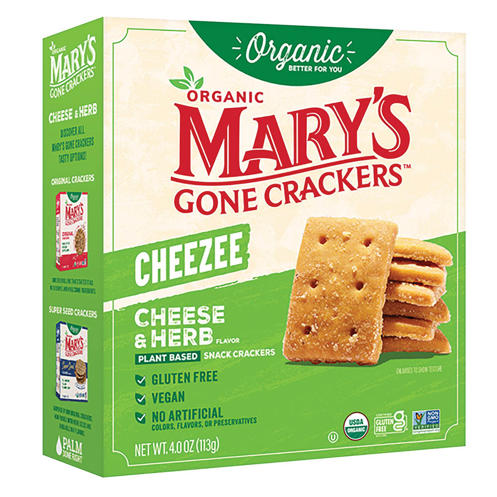 Wholesale Mary'S Gone Crackers Cheezee Cheese & Herb Plant Based Crackers 4 Oz Box- Bulk