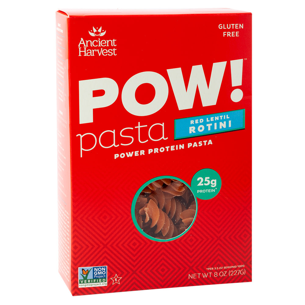 Ancient Harvest Pow Pasta Red Lentil Rotini 8 Oz Box