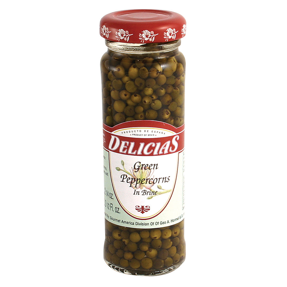 Delicias Green Peppercorns In Brine 3.5 Oz Jar