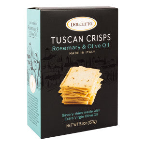 Wholesale Dolcetto Rosemary & Olive Oil Tuscan Crisps Box 5.3 oz Bag- Bulk