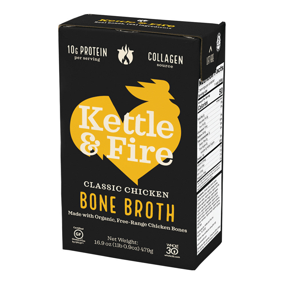 Wholesale Kettle & Fire Classic Chicken Bone Broth 16.9 Oz Box-6ct Case Bulk