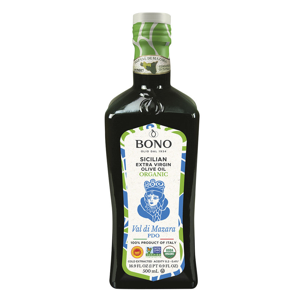 Bono Organic Sicilian Extra Virgin Olive Oil Val Di Mazara 16.9 Oz Bottle