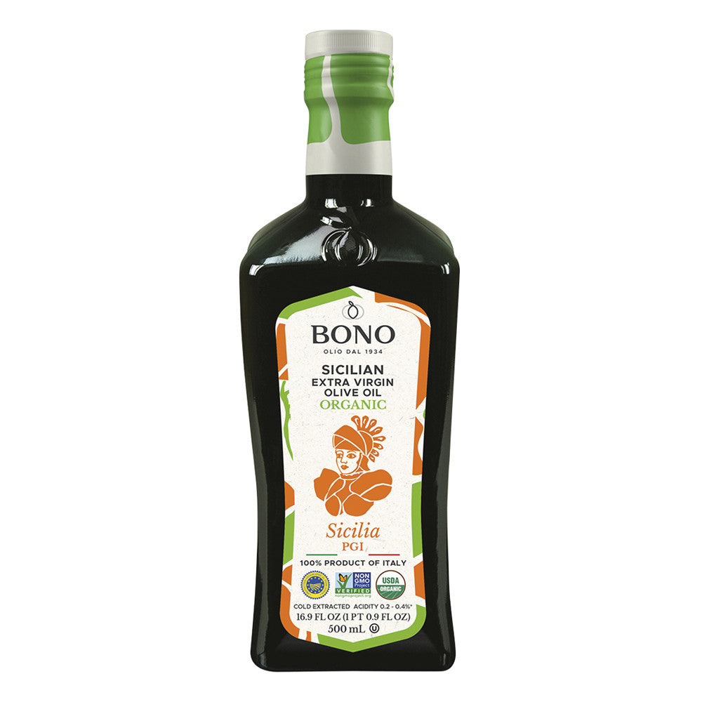 Wholesale Bono Organic Sicilian Extra Virgin Olive Oil Sicilia Pgi 16.9 Oz Bottle- Bulk