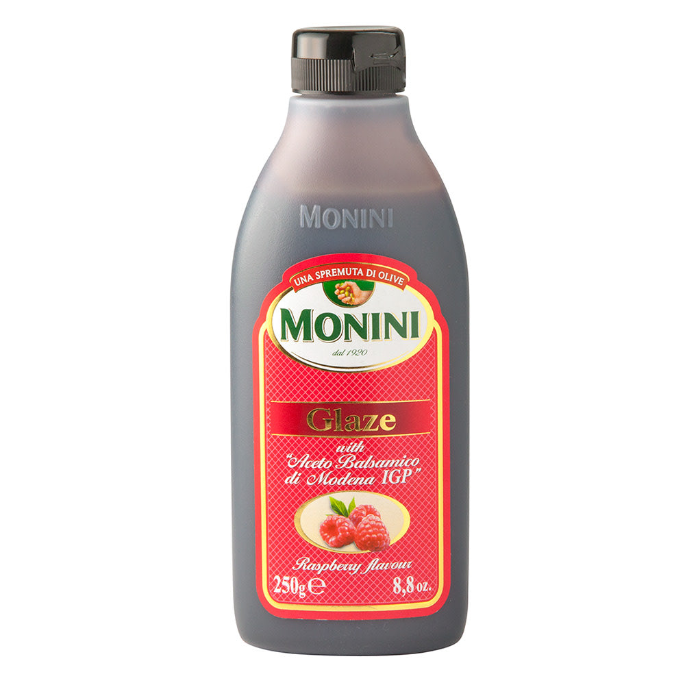 Wholesale Monini Balsamic Glaze With Raspberry Flavor 8.8 Oz Bottle-8ct Case Bulk