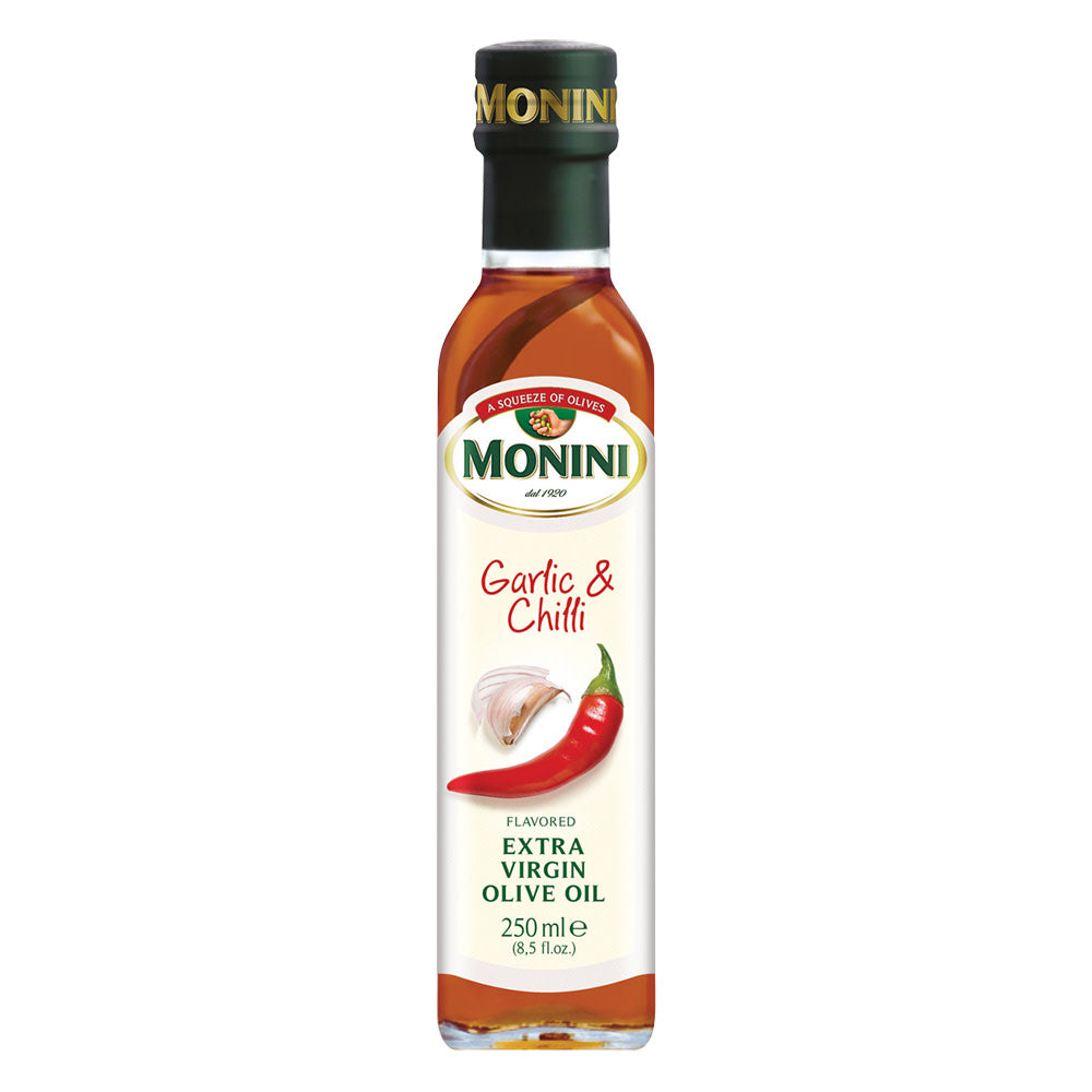 Wholesale Monini Garlic And Chili Flavored Extra Virgin Olive Oil 250 Ml Bottle- Bulk