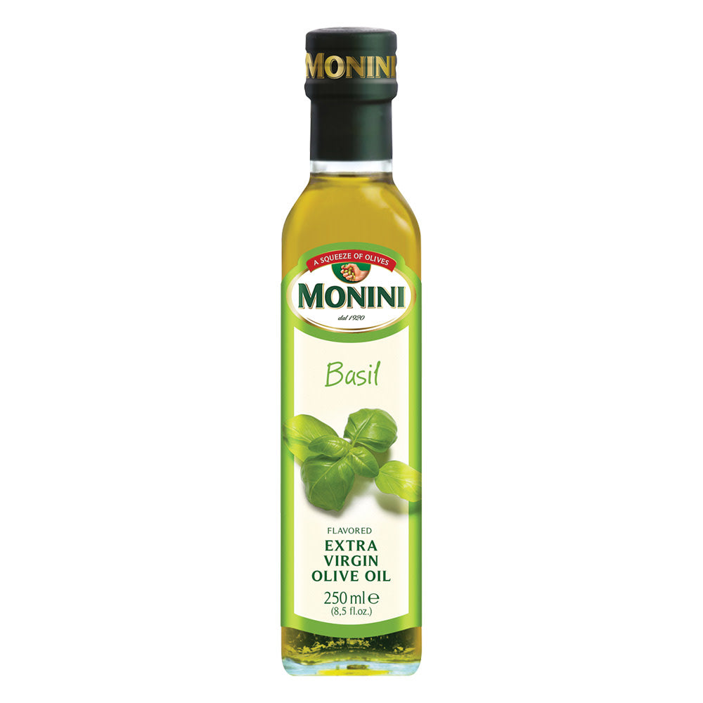 Wholesale Monini Basil Flavored Extra Virgin Olive Oil 250 Ml Bottle- Bulk