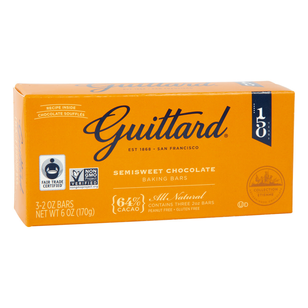 Wholesale Guittard Semi Sweet Chocolate Baking Bar 6 Oz Box-12ct Case Bulk