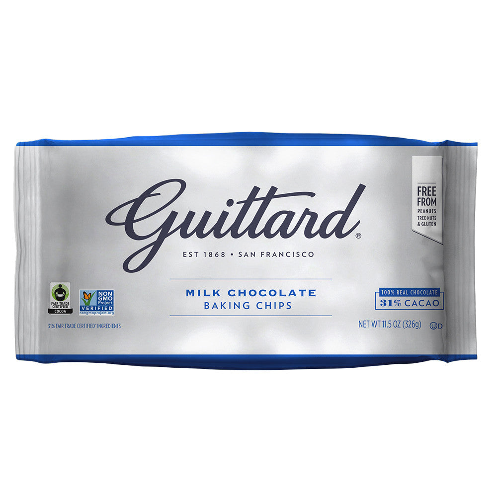 Wholesale Guittard Milk Chocolate Baking Chips 11.5 Oz Bag-12ct Case Bulk