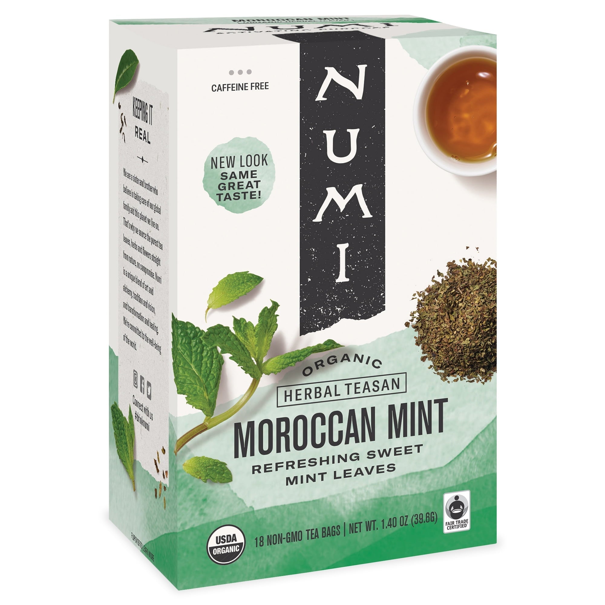 Numi Organic Tea Moroccan Mint Full Leaf Herbal Teasan 1.4 Oz