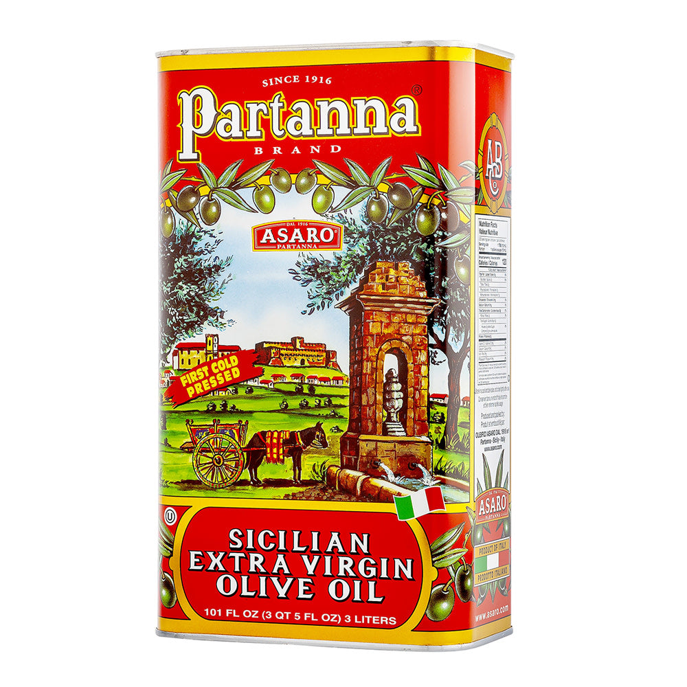 Wholesale Partanna Sicilian Extra Virgin Olive Oil 3 Liter Tin-4ct Case Bulk